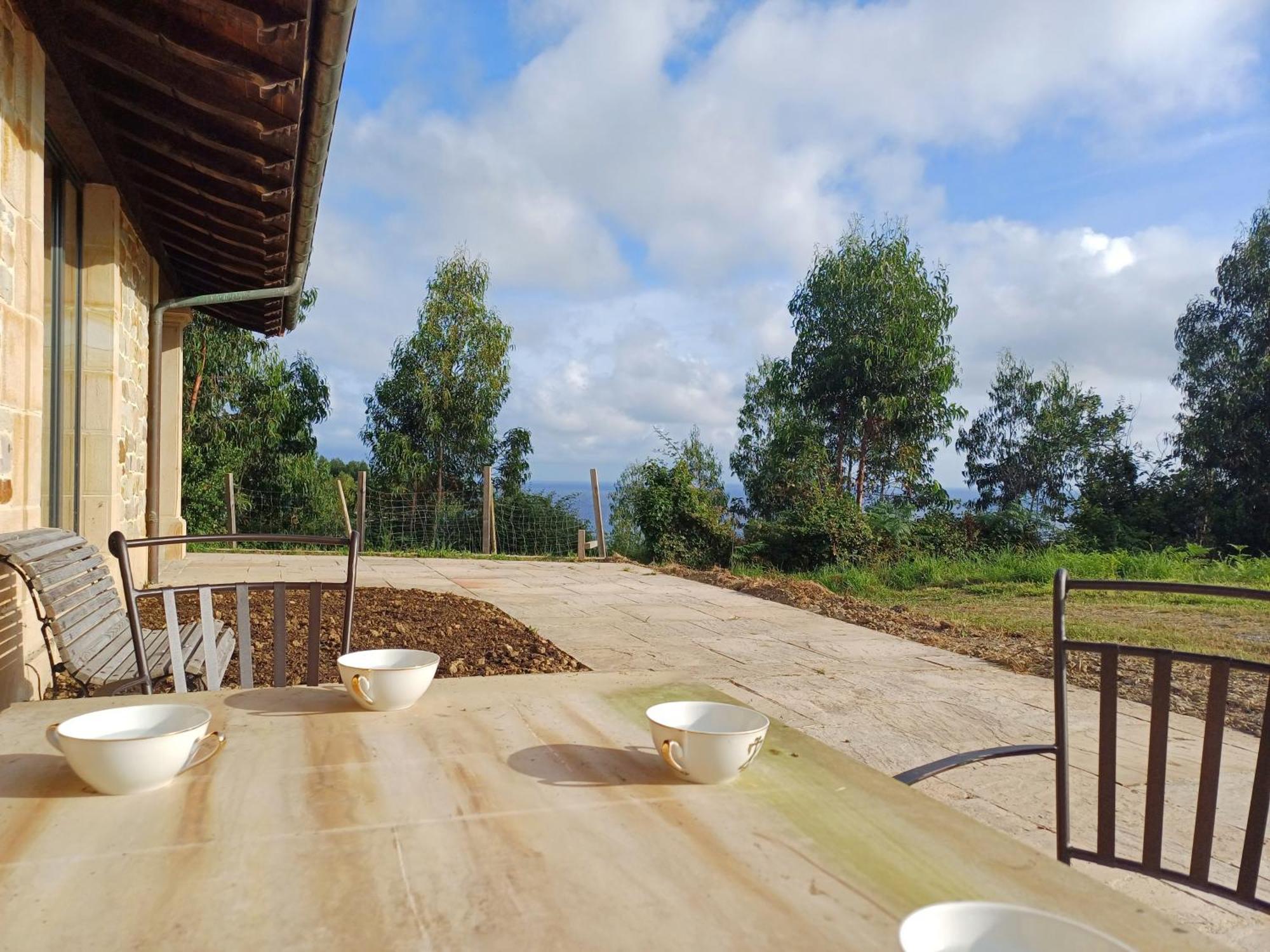 Amplio Apartamento Con Jardin En Casa Rural Haritza Con Vistas Al Mar Ea Extérieur photo